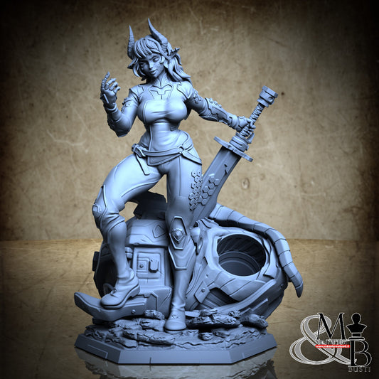 Cyberpunk Oni Linn - Clothed No Mask