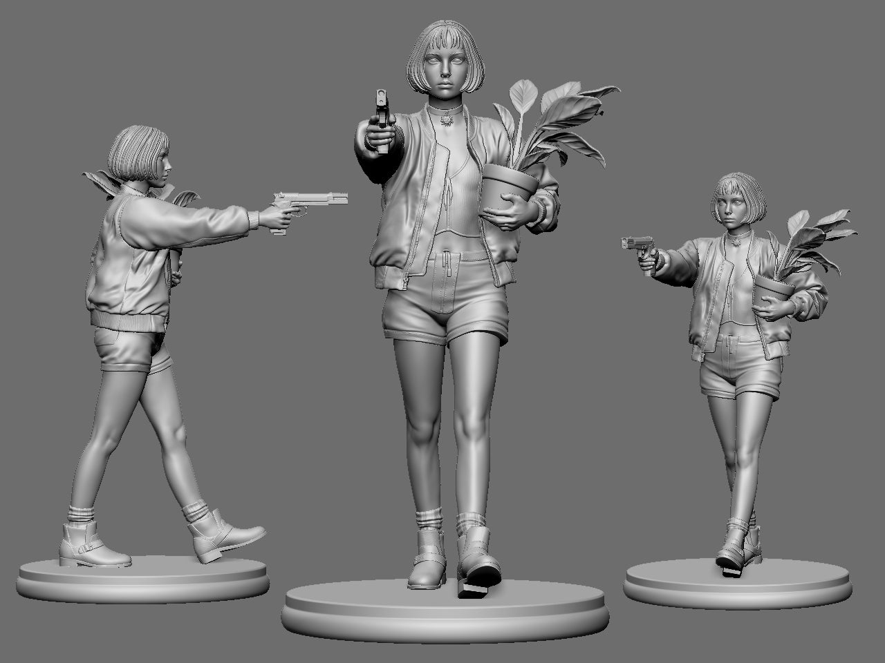 Teen with plant and gun