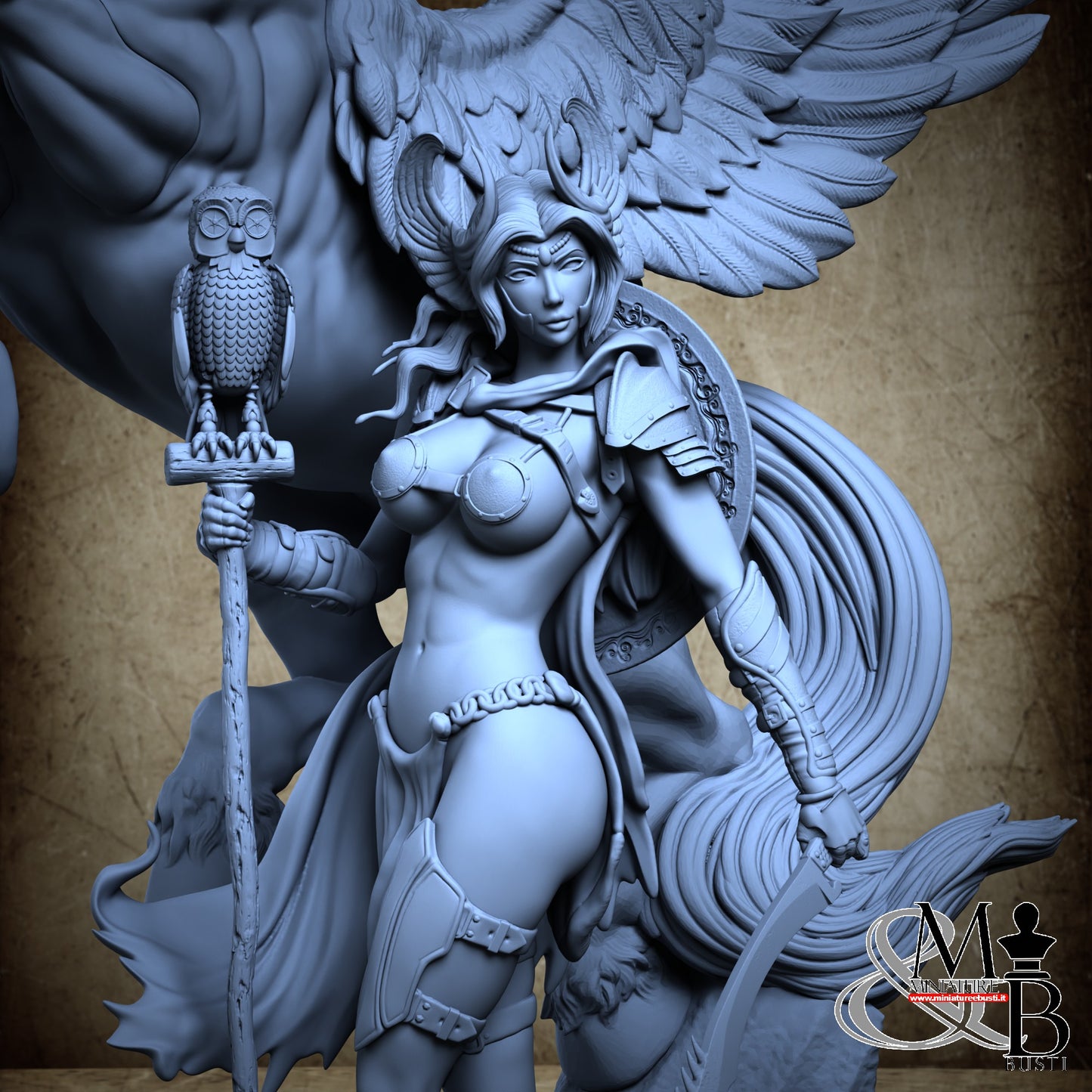 Pegasus and Lady Perseus - Diorama with owl