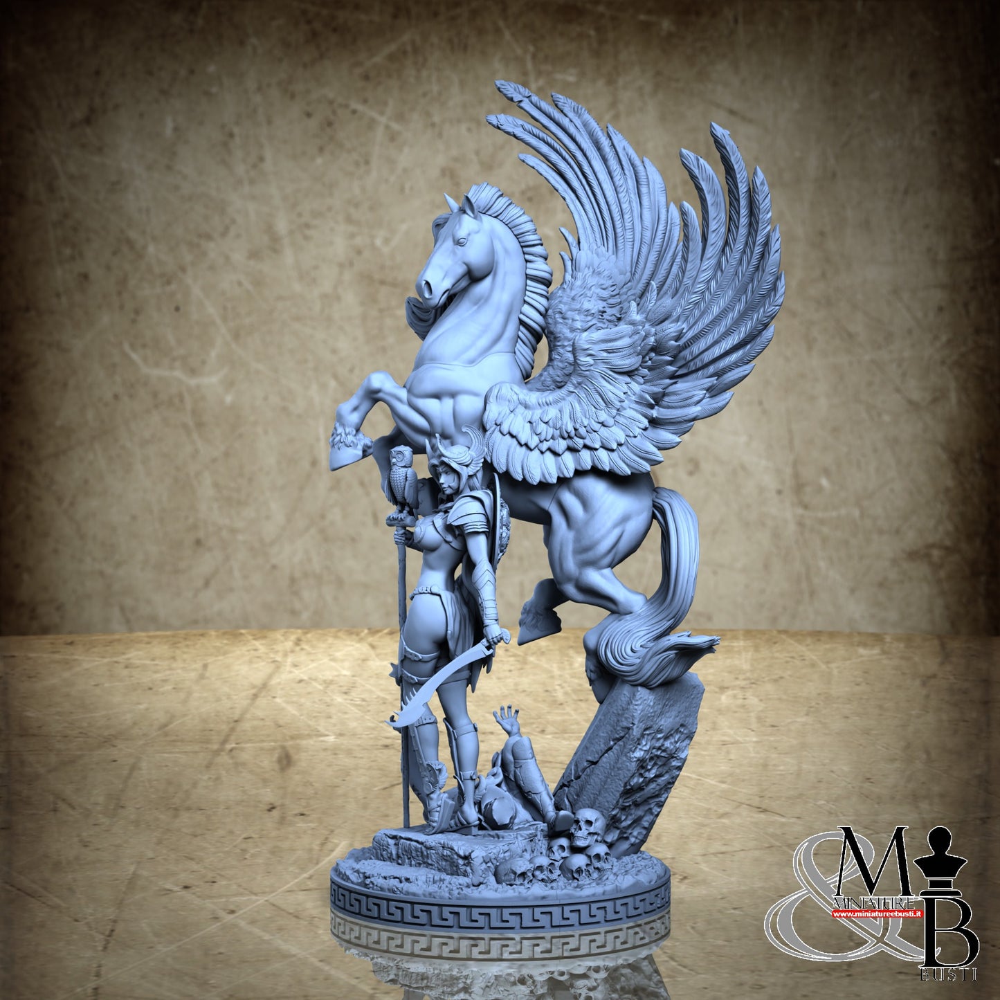 Pegasus and Lady Perseus - Diorama with owl