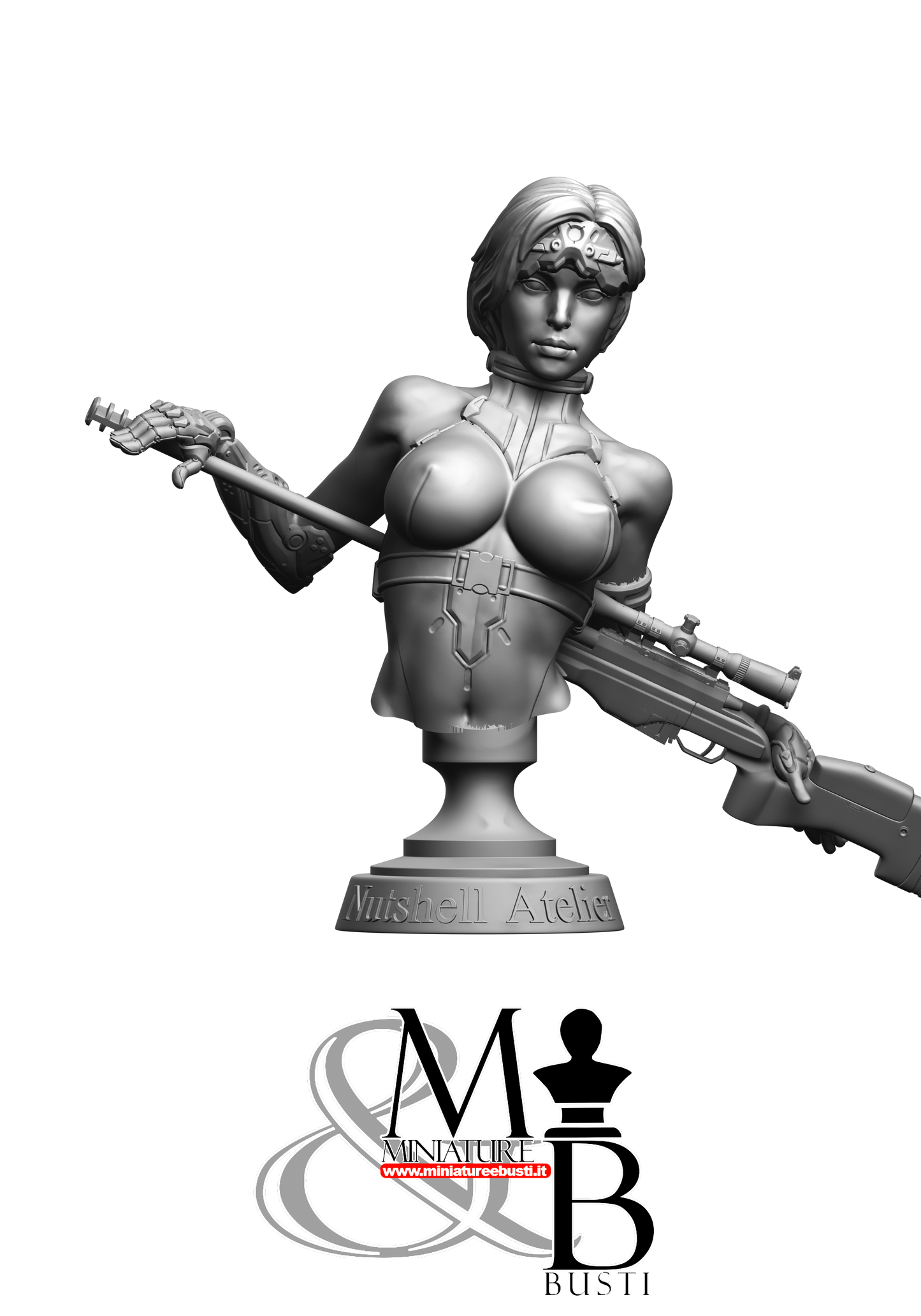 Sci-Fi Assassin Bust - Sci-Fi SFW visor up