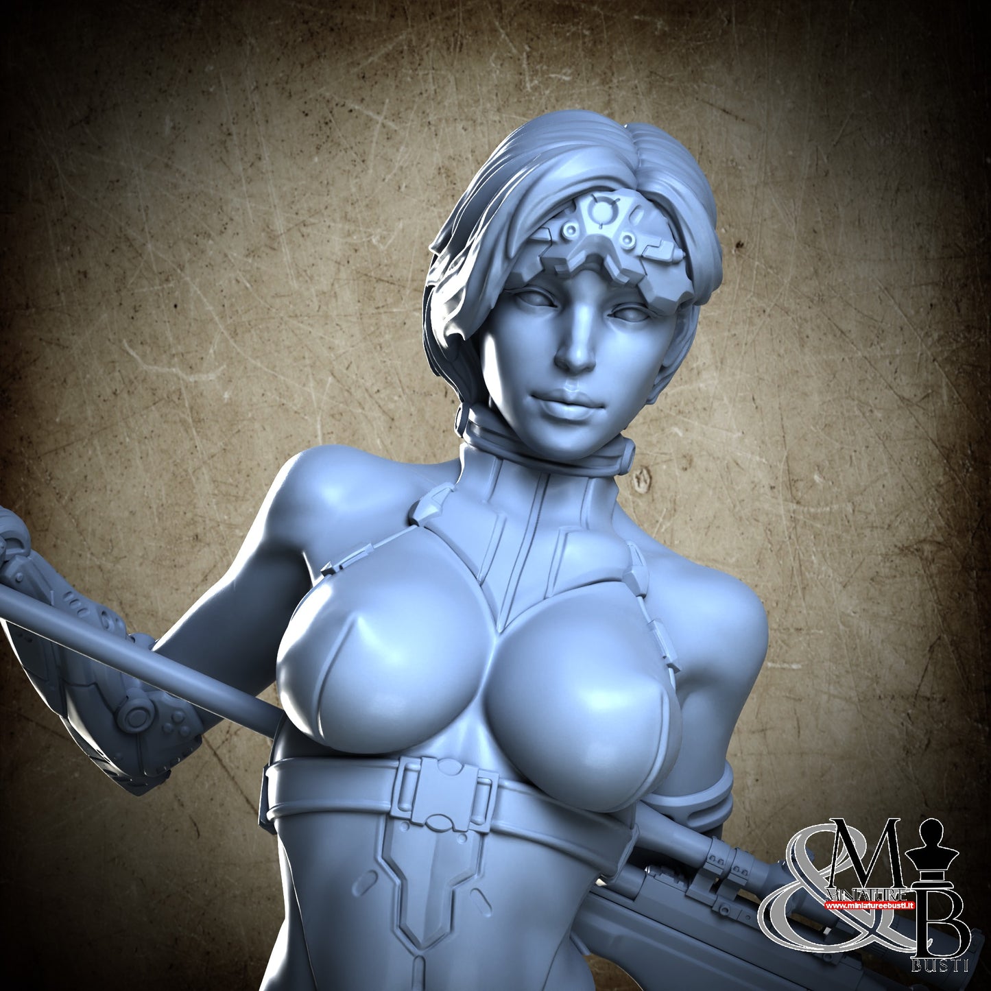 Sci-Fi Assassin Bust - Sci-Fi SFW visor up
