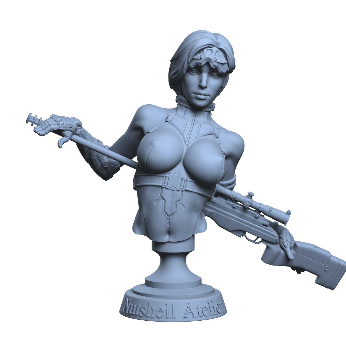 Sci-Fi Assassin Bust - Sci-Fi SFW visor up