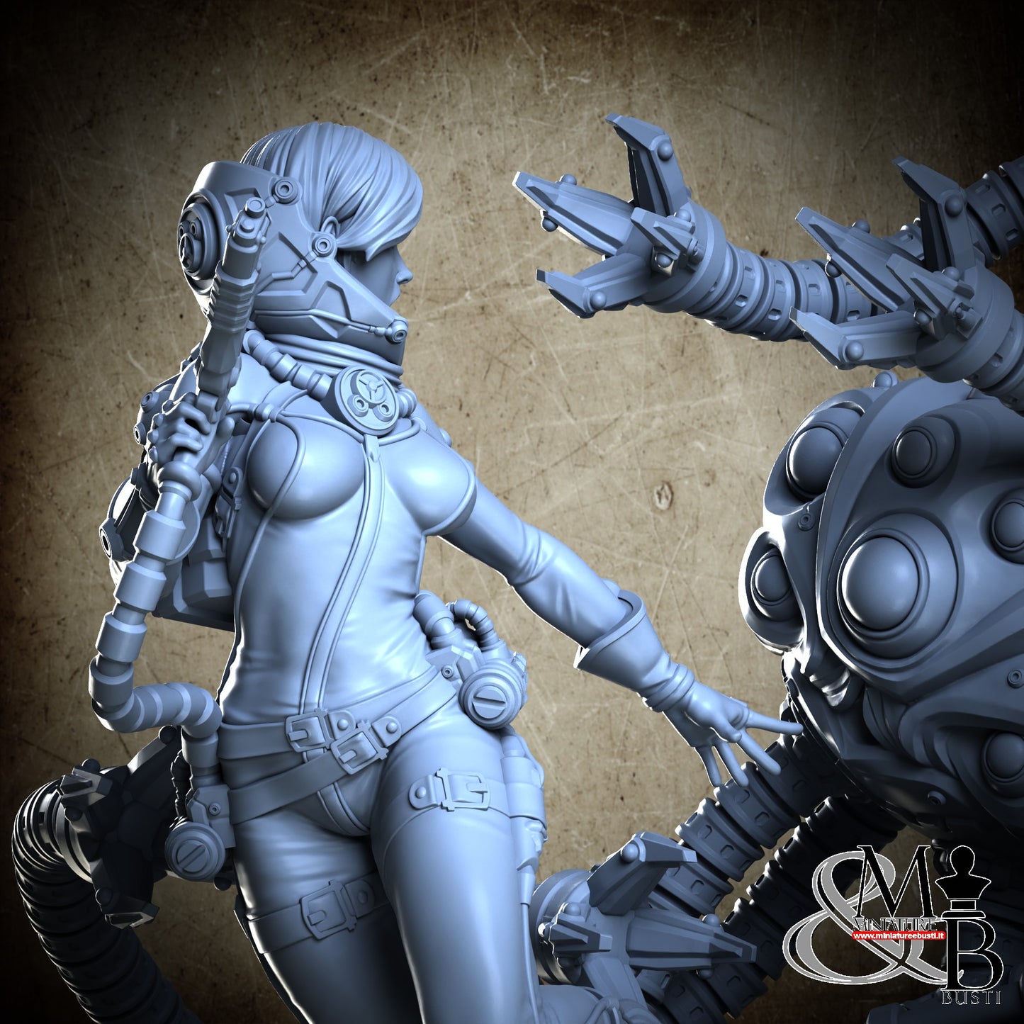 Space Girl Diorama - Open Helm